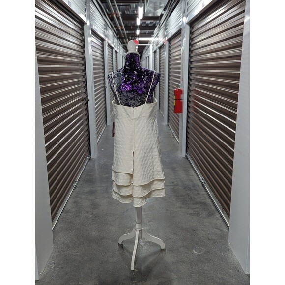 JS Collections NWT Size 14 Cream Drapes Mini Dress - Picture 4 of 10